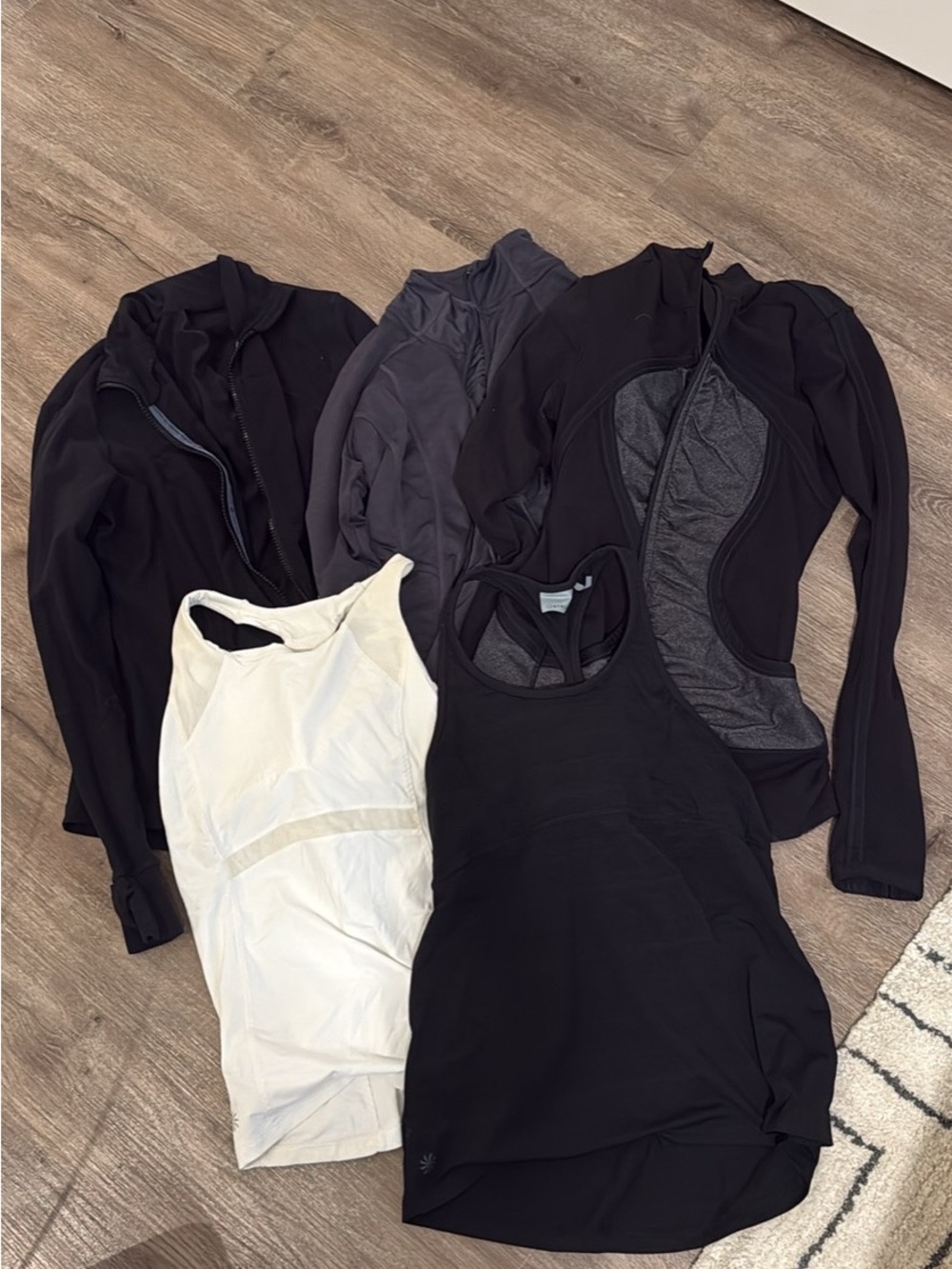 Lululemon and Athleta Women’s Black and White Active Tanks & Jackets